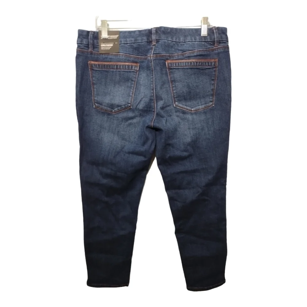 WHBM The Saint Honore Collection‎ Leather Trim Skinny Crop Girlfriend Jean Sz 14